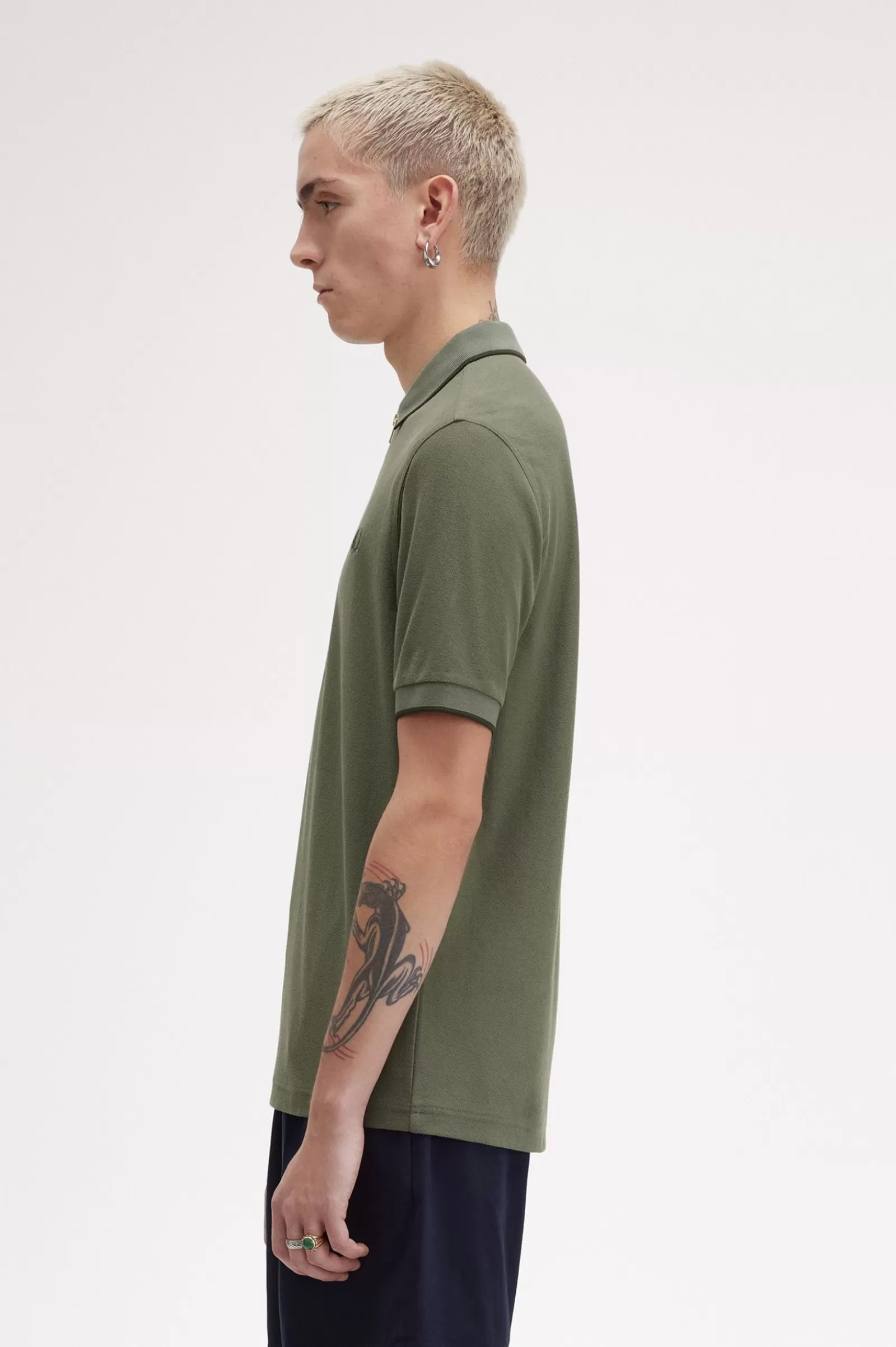MULHER Fred Perry Polo Com Fecho De Correr Na Gola Em Piqué De Crepe