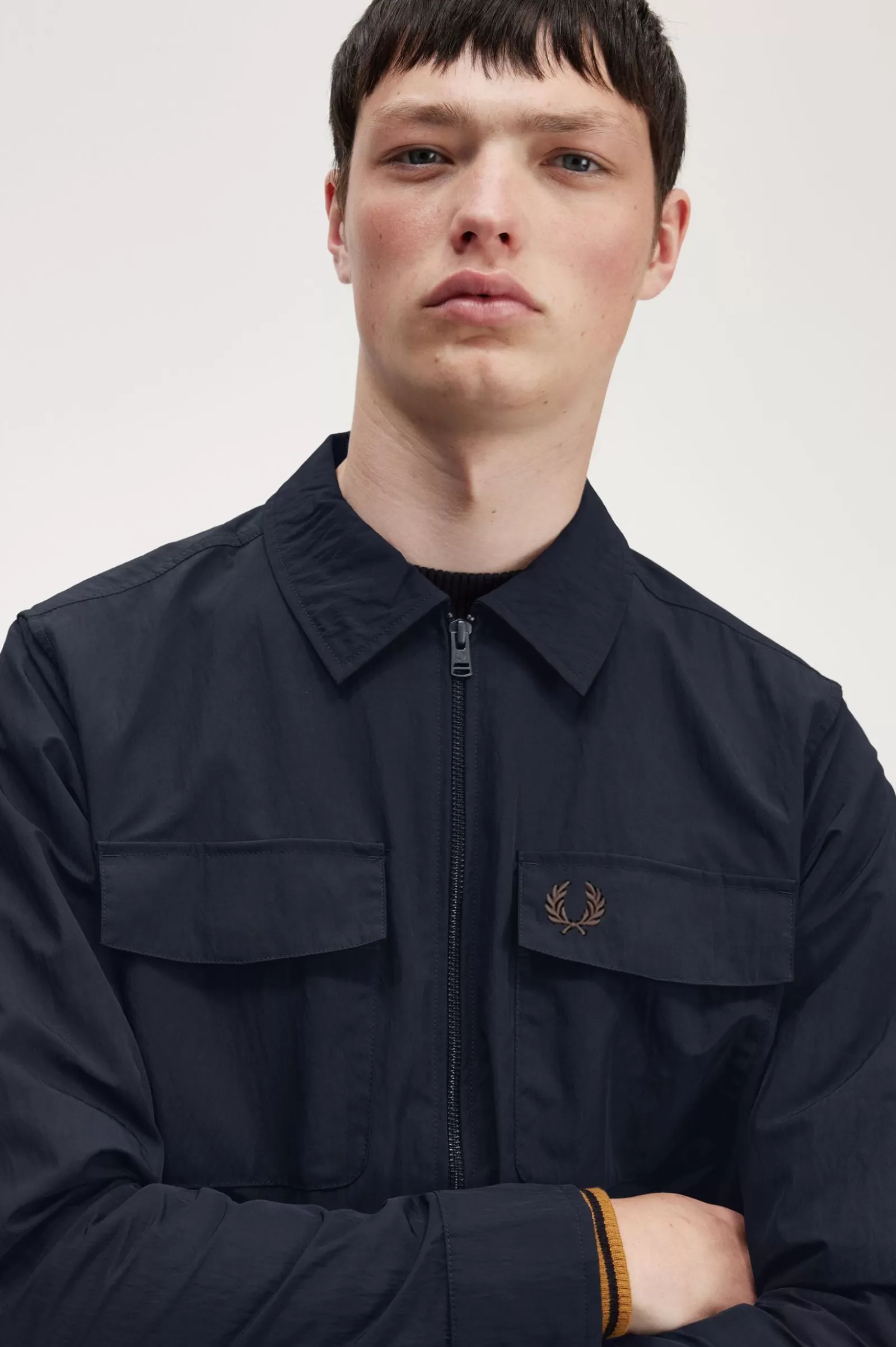 MULHER Fred Perry Sobrecamisa Com Fecho De Correr Integral Texturada